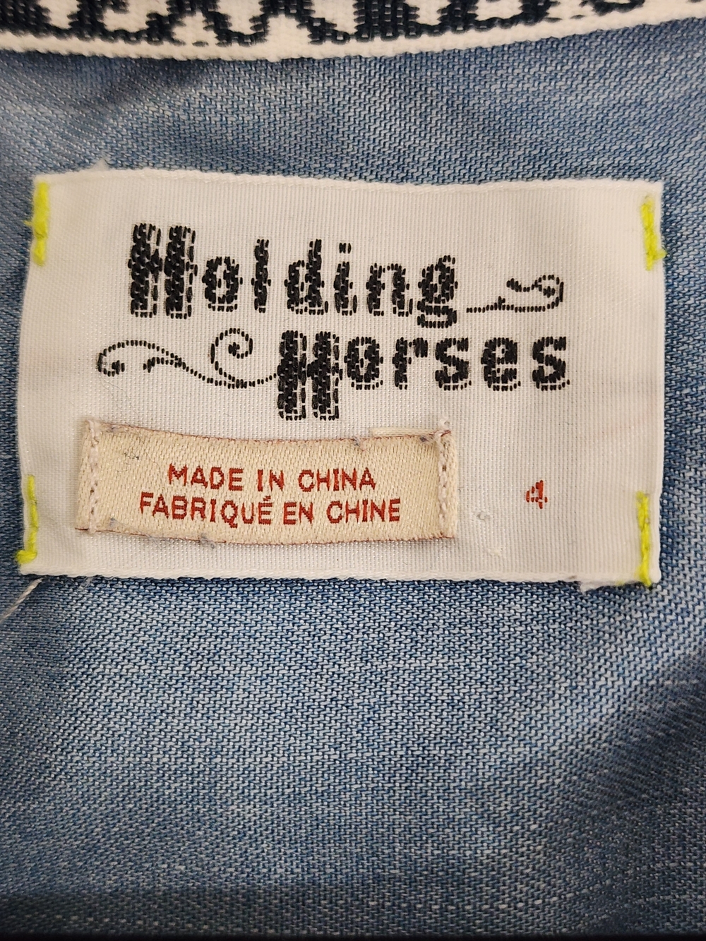 HOLDING HORSES Light Blue Ombre Boyfriend Denim Top - Picture 5 of 8